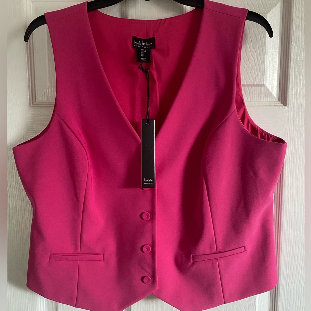 Chapter Fuchsia Pink Sleeveless Button Vest